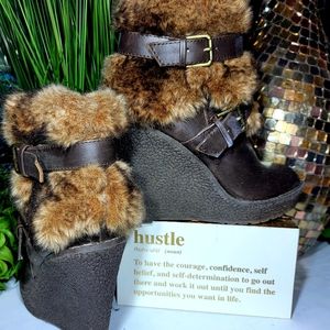 Baby Phat! Sassy classy and fun furry strappy bootie!